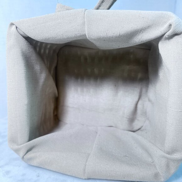 Black Dk Brown  Wicker Storage Basket Removable Beige Canvas Liner Homecore Bath - Picture 4 of 7